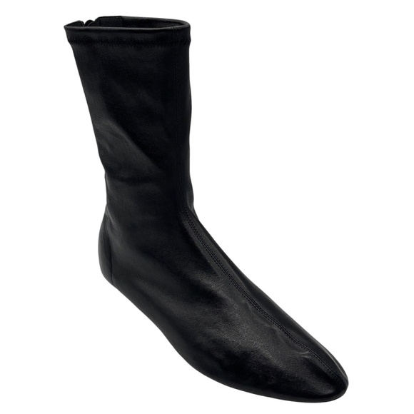 KHAITE BLACK LEATHER APOLLO ANKLE BOOTS - Picture 1 of 8